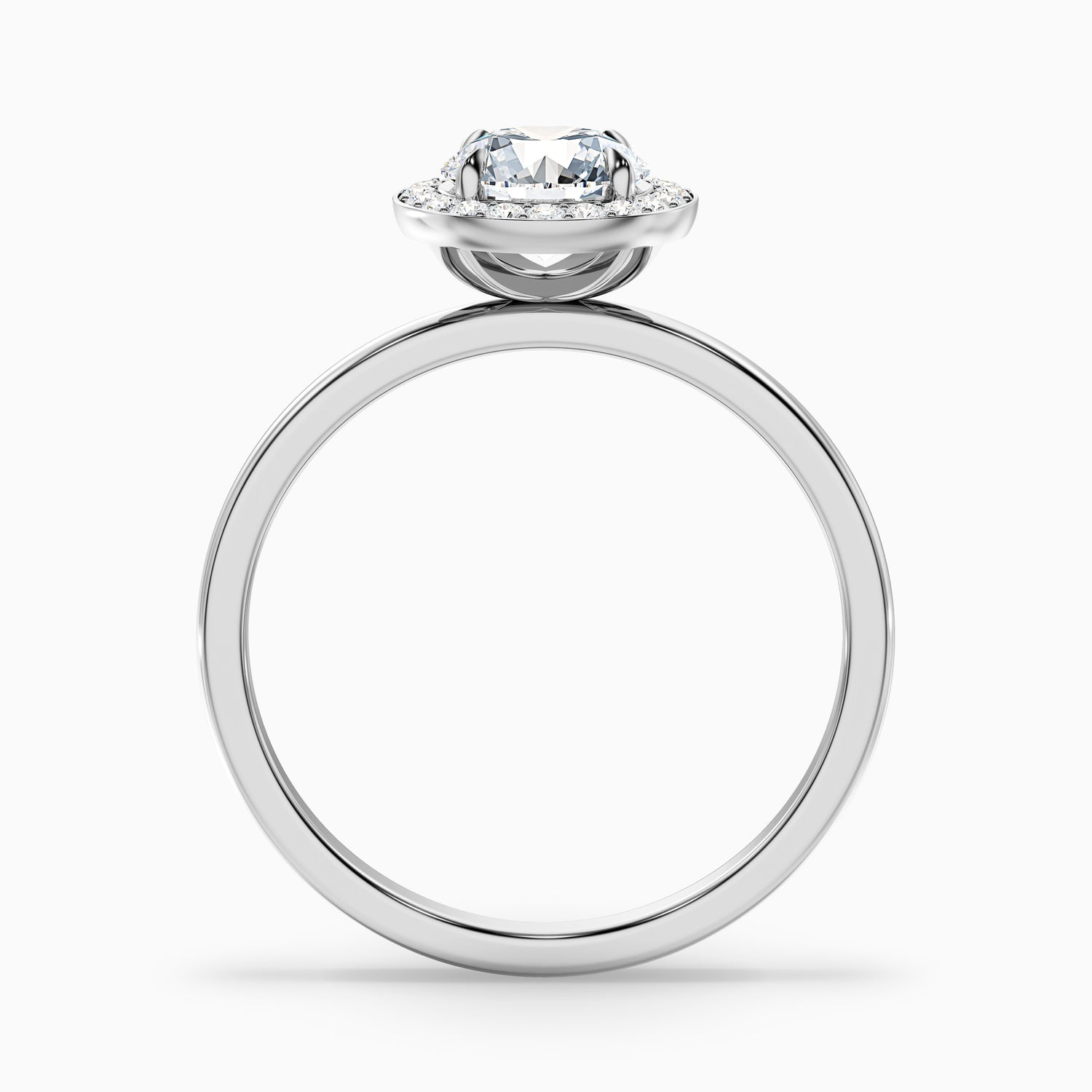 Arya 4 Carat Round Halo Lab Grown Diamond Ring in 10k White Gold