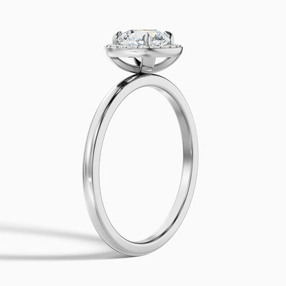 Arya 5 Carat Round Halo Lab Grown Diamond Ring in 925 Sterling Silver