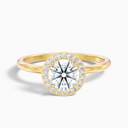 Arya 3.5 Carat Round Halo Lab Grown Diamond Ring in 925 Sterling Silver