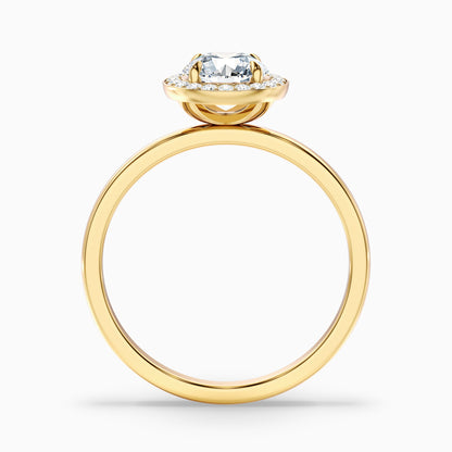 Aura 3.5 Carat Round Halo Pave Moissanite Engagement Ring in Platinum