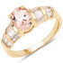 1.88 Carat Genuine Morganite and White Topaz .925 Sterling Silver Ring by Bids.com