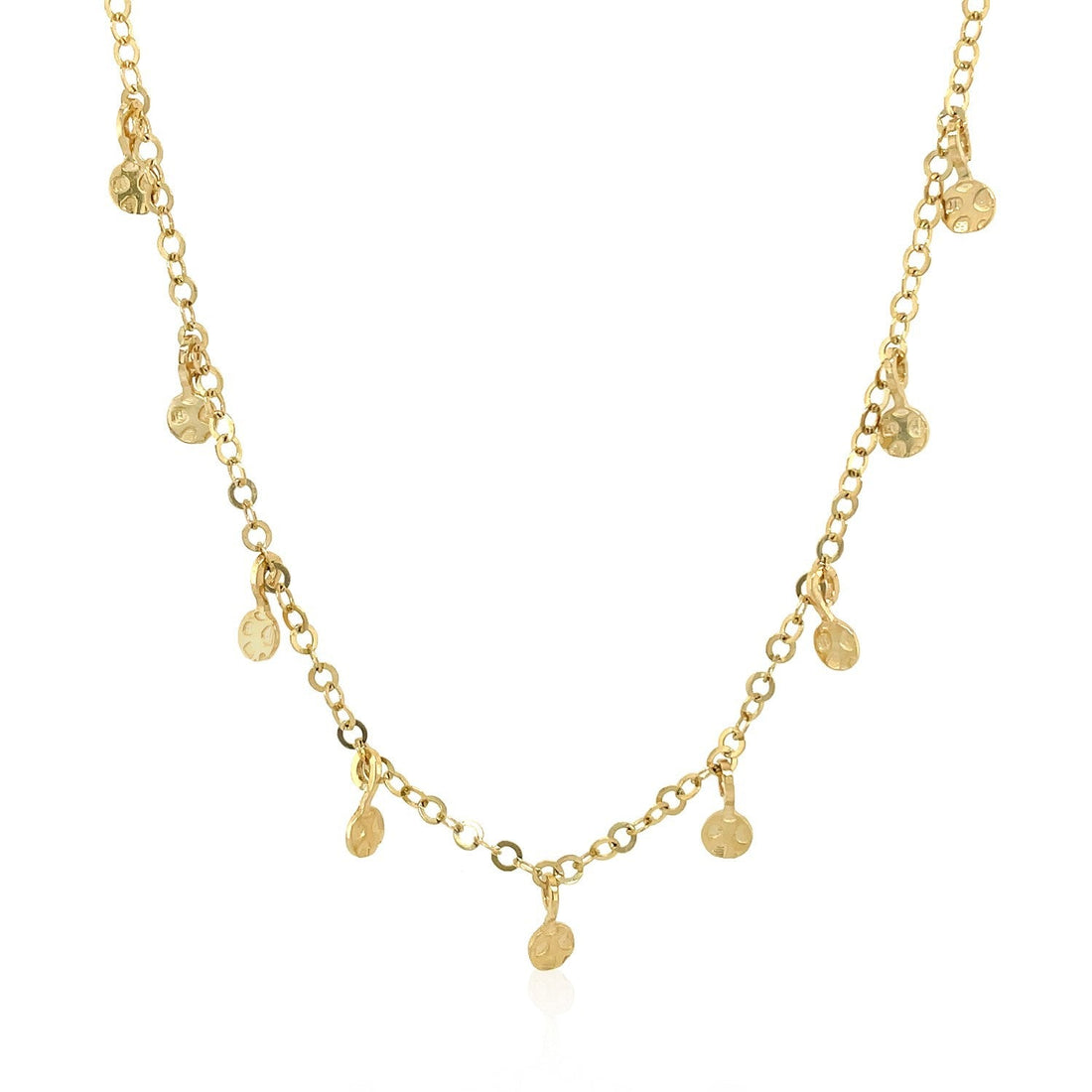 Choker Necklace with Hammered Beads in 14k Yellow Gold by Bids.com