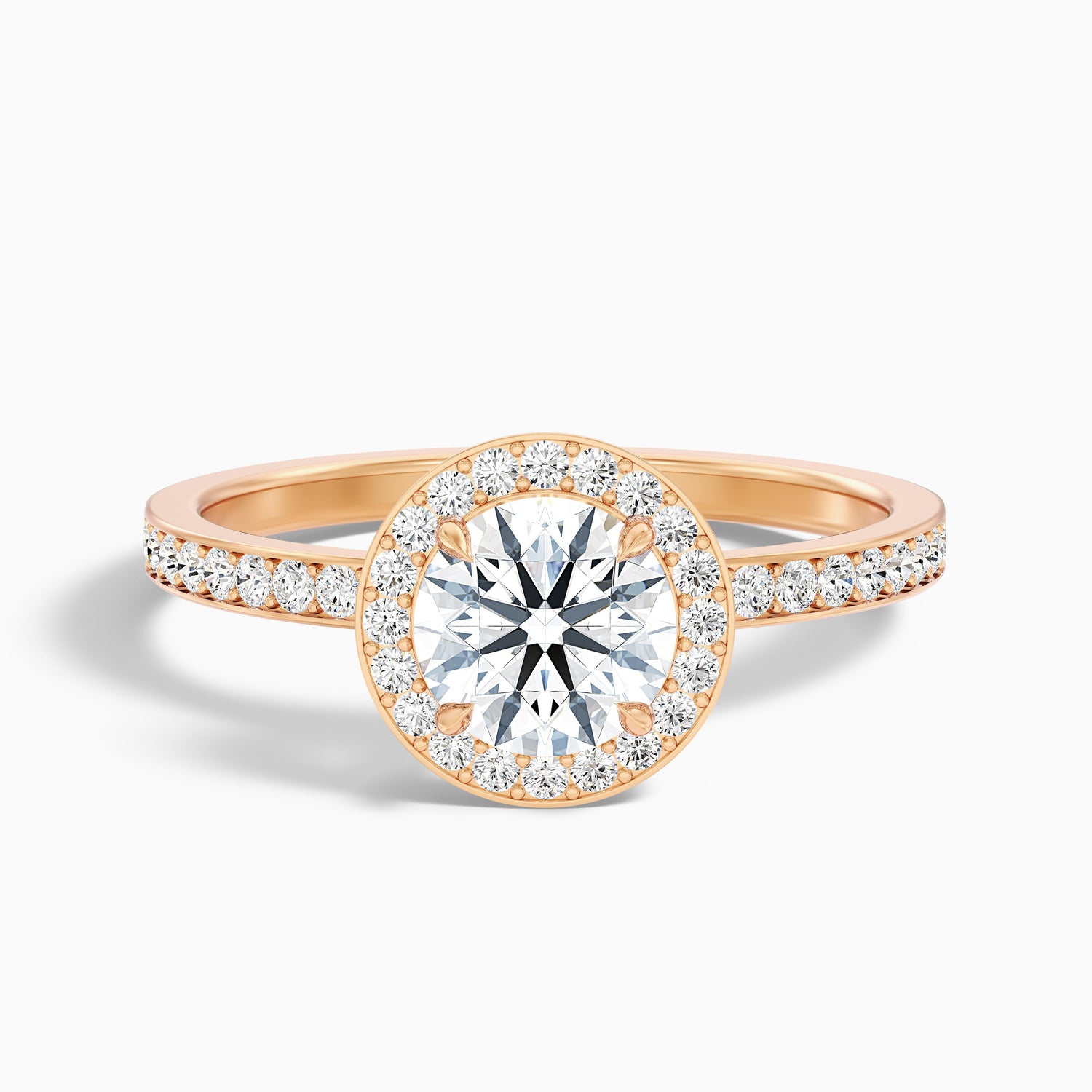 Lisa 2.5 Carat Round Halo Pave Lab Grown Diamond Ring in 18k White Gold