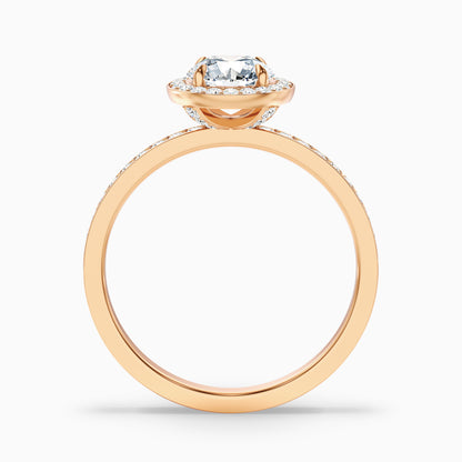 Nyra 2 Carat Round Halo Pave Moissanite Engagement Ring in 18k Rose Gold