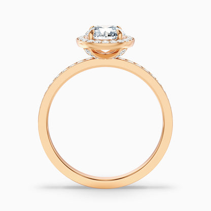 Nyra 4.5 Carat Round Halo Pave Moissanite Engagement Ring in 14k White Gold