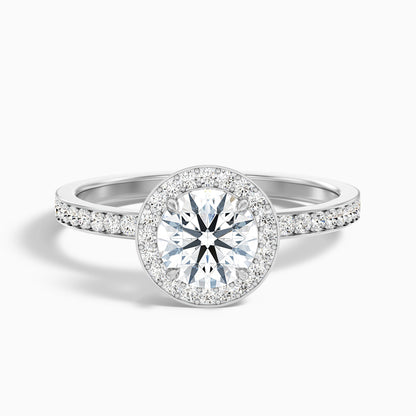 Lisa 5 Carat Round Halo Pave Lab Grown Diamond Ring in 10k Rose Gold  DestGlow