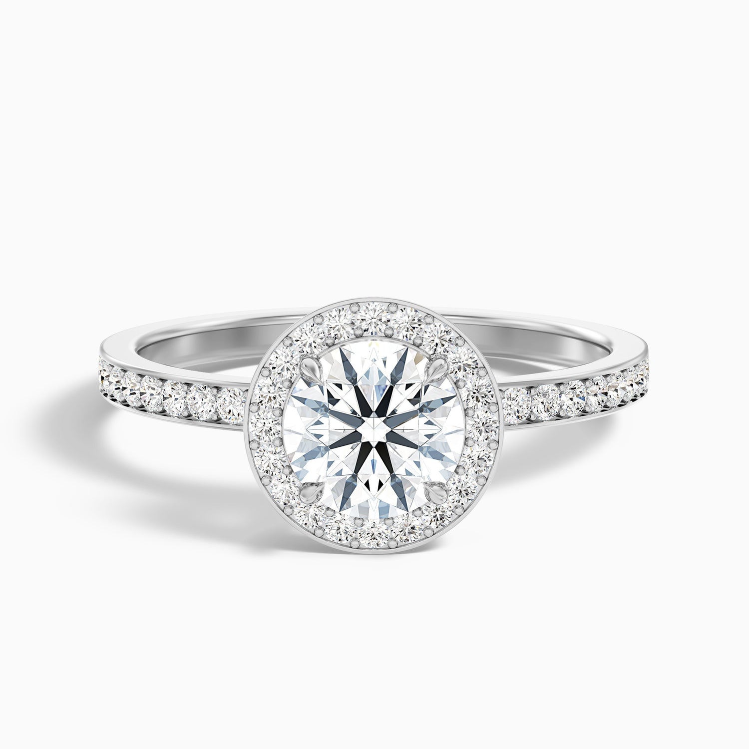 Lisa 3 Carat Round Halo Pave Lab Grown Diamond Ring in 14k Rose Gold  DestGlow