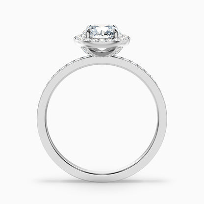 Nyra 4.5 Carat Round Halo Pave Moissanite Engagement Ring in 925 Sterling Silver