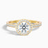 Nyra 1 Carat Round Halo Pave Moissanite Engagement Ring in 10k Yellow Gold  DestGlow