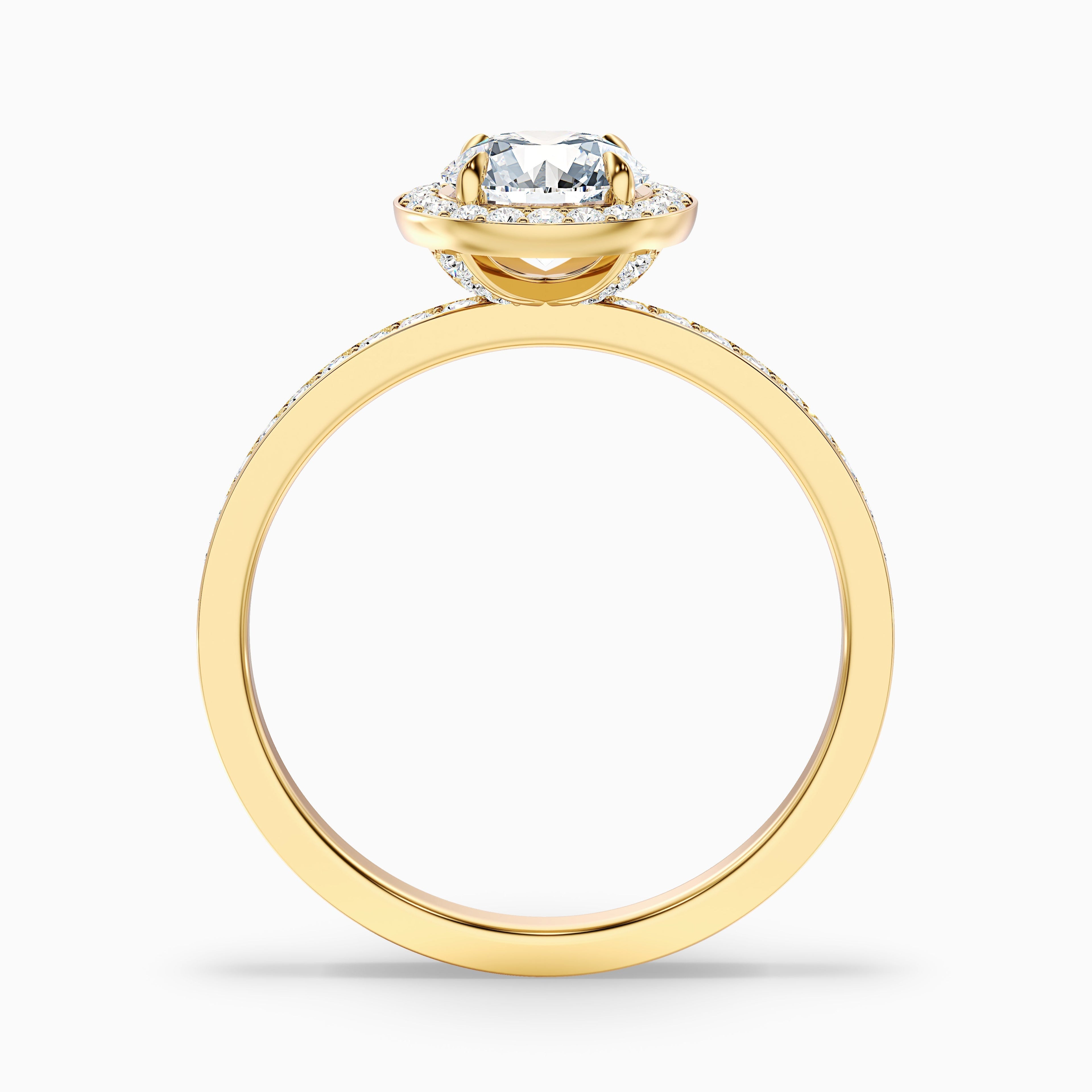 Lisa 4 Carat Round Halo Pave Lab Grown Diamond Ring in 925 Sterling Silver