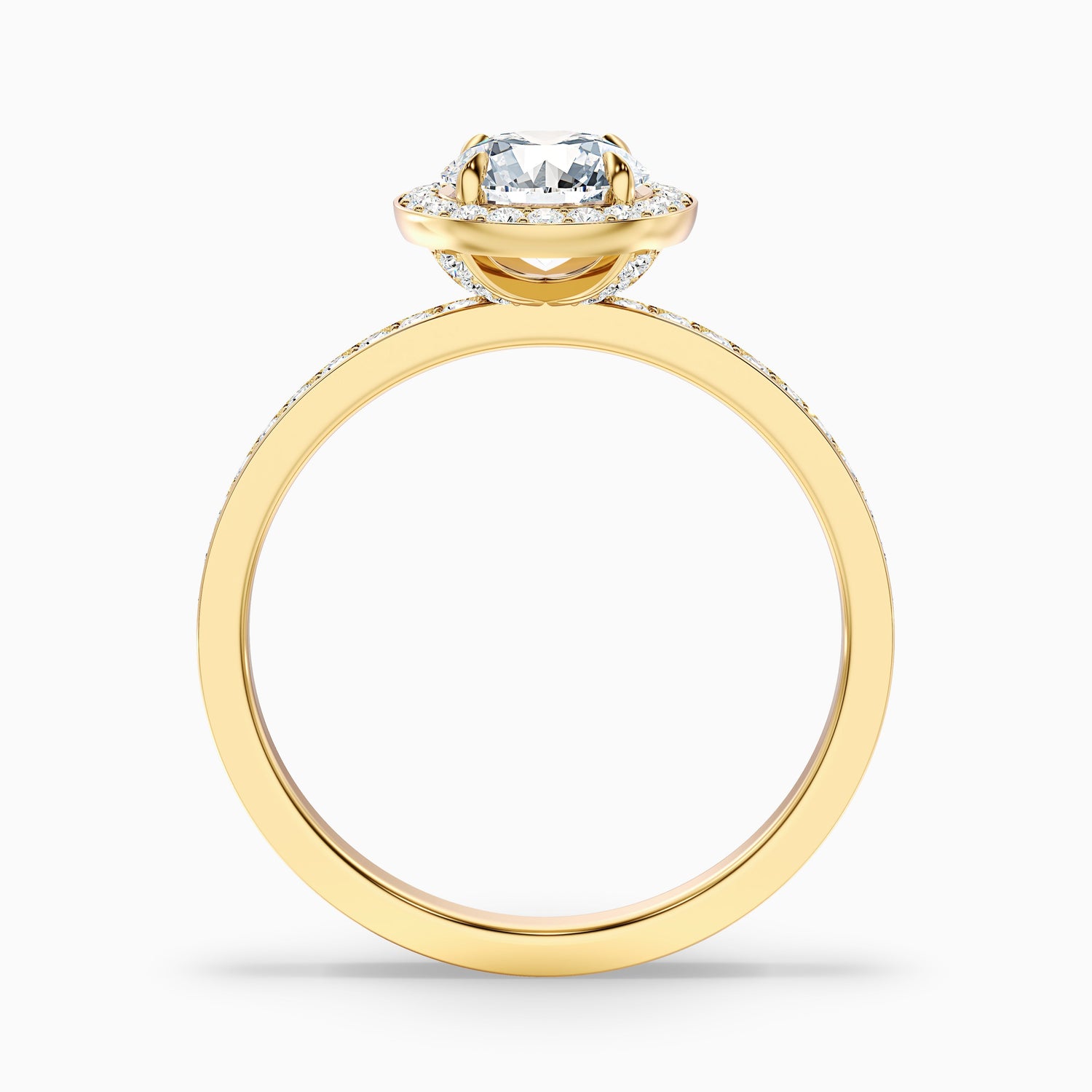 Lisa 5 Carat Round Halo Pave Lab Grown Diamond Ring in 14k White Gold