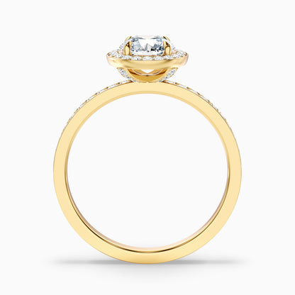 Nyra 1.5 Carat Round Halo Pave Moissanite Engagement Ring in 14k Rose Gold