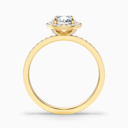 Nyra 5.5 Carat Round Halo Pave Moissanite Engagement Ring in 14k White Gold