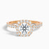 Zia 4.5 Carat Round Cut Halo Pave Moissanite Engagement Ring in 14k Rose Gold  DestGlow