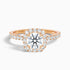 Adley 1.5 Carat Round Cut Halo Pave Lab Grown Diamond Ring in 14k Rose Gold  DestGlow