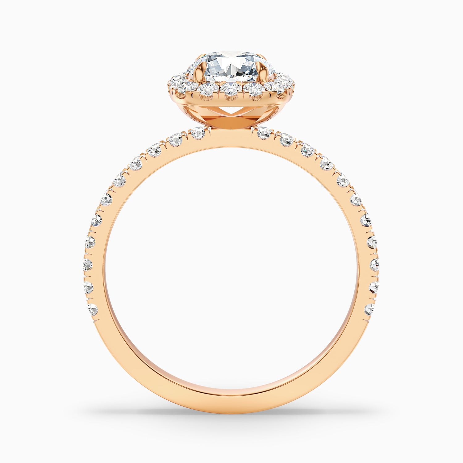 Zia 3.5 Carat Round Cut Halo Pave Moissanite Engagement Ring in 14k White Gold