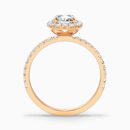 Adley 2 Carat Round Cut Halo Pave Lab Grown Diamond Ring in 10k Rose Gold  DestGlow