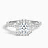 Adley 3.5 Carat Round Cut Halo Pave Lab Grown Diamond Ring in 10k White Gold  DestGlow