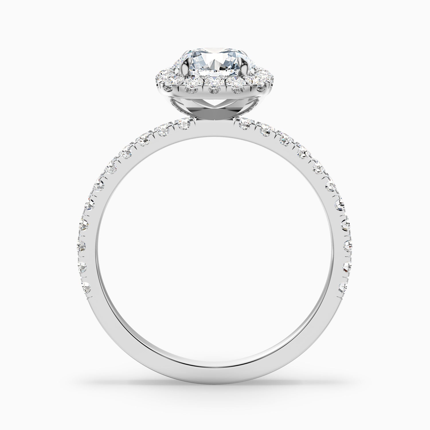 Adley 4.5 Carat Round Cut Halo Pave Lab Grown Diamond Ring in 10k Yellow Gold  DestGlow