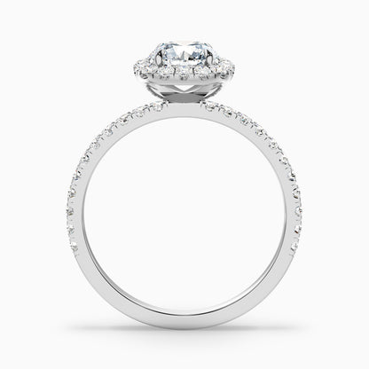 Adley 1 Carat Round Cut Halo Pave Lab Grown Diamond Ring in 10k Yellow Gold  DestGlow