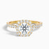Adley 1.5 Carat Round Cut Halo Pave Lab Grown Diamond Ring in 10k Yellow Gold  DestGlow