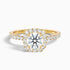 Adley 1.5 Carat Round Cut Halo Pave Lab Grown Diamond Ring in 14k Yellow Gold  DestGlow