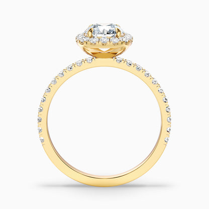 Zia 5.5 Carat Round Cut Halo Pave Moissanite Engagement Ring in 925 Sterling Silver