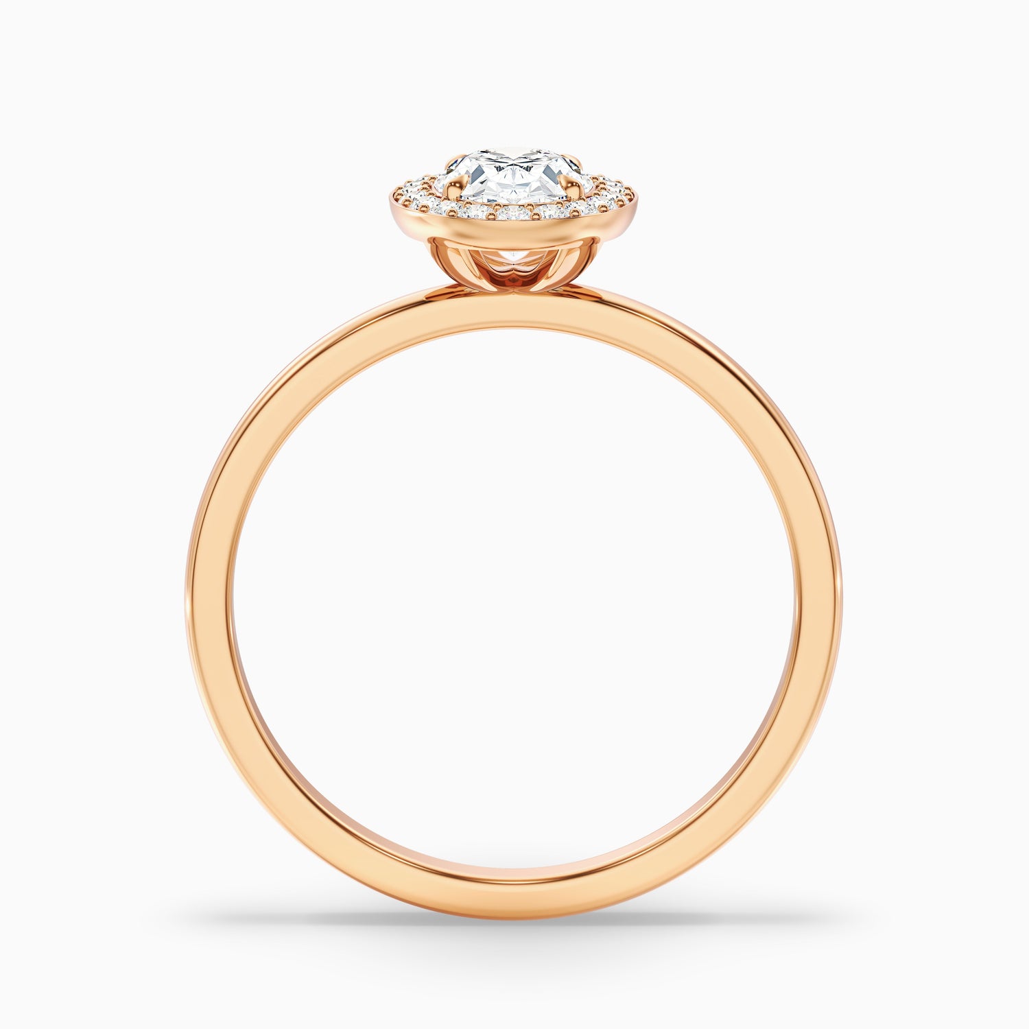 Aisha 4 Carat Oval Halo Lab Grown Diamond Ring in 18k Rose Gold