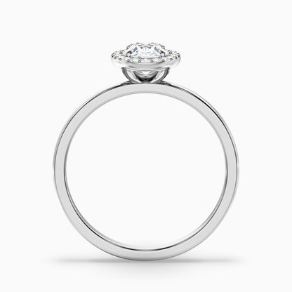 Aisha 2 Carat Oval Halo Lab Grown Diamond Ring in Platinum