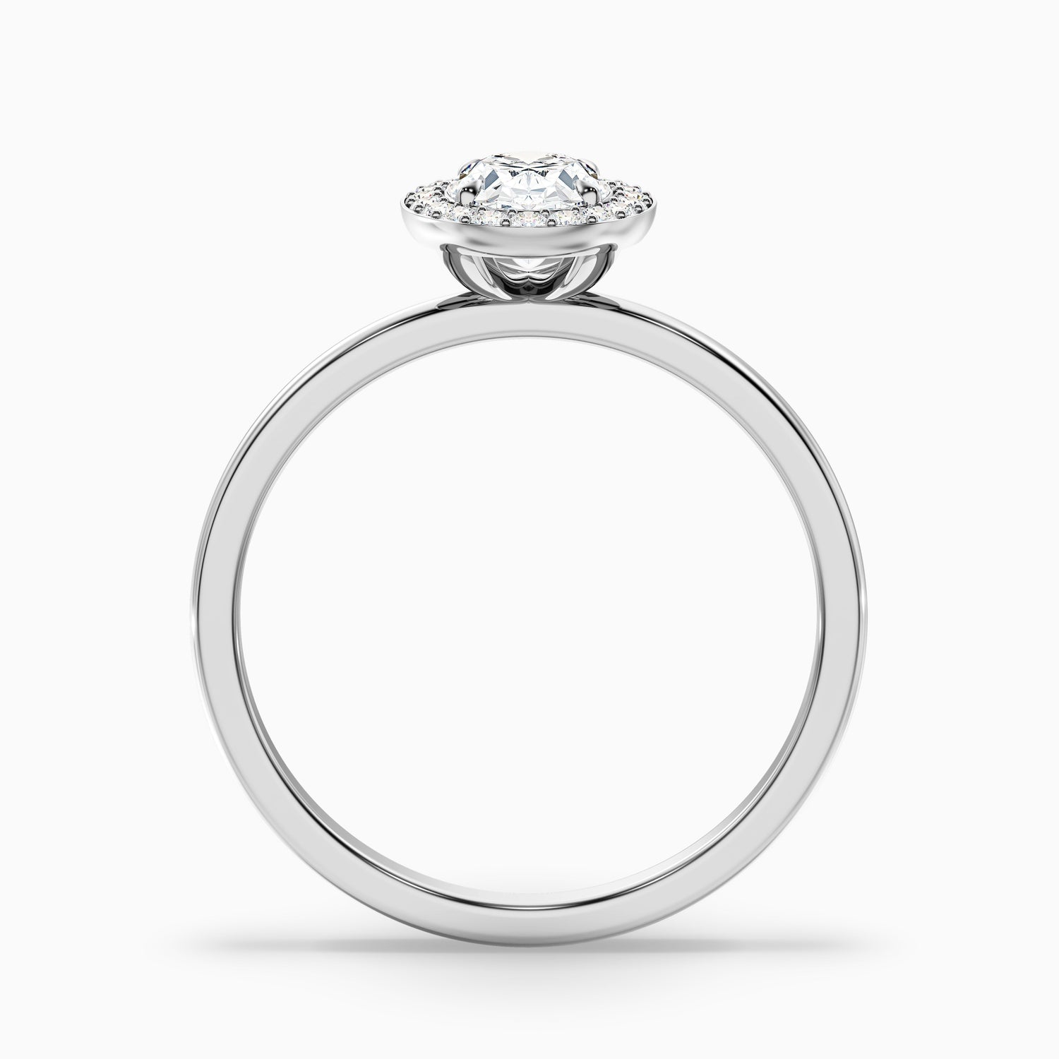 Joa 4 Carat Oval Halo Moissanite Engagement Ring in 925 Sterling Silver