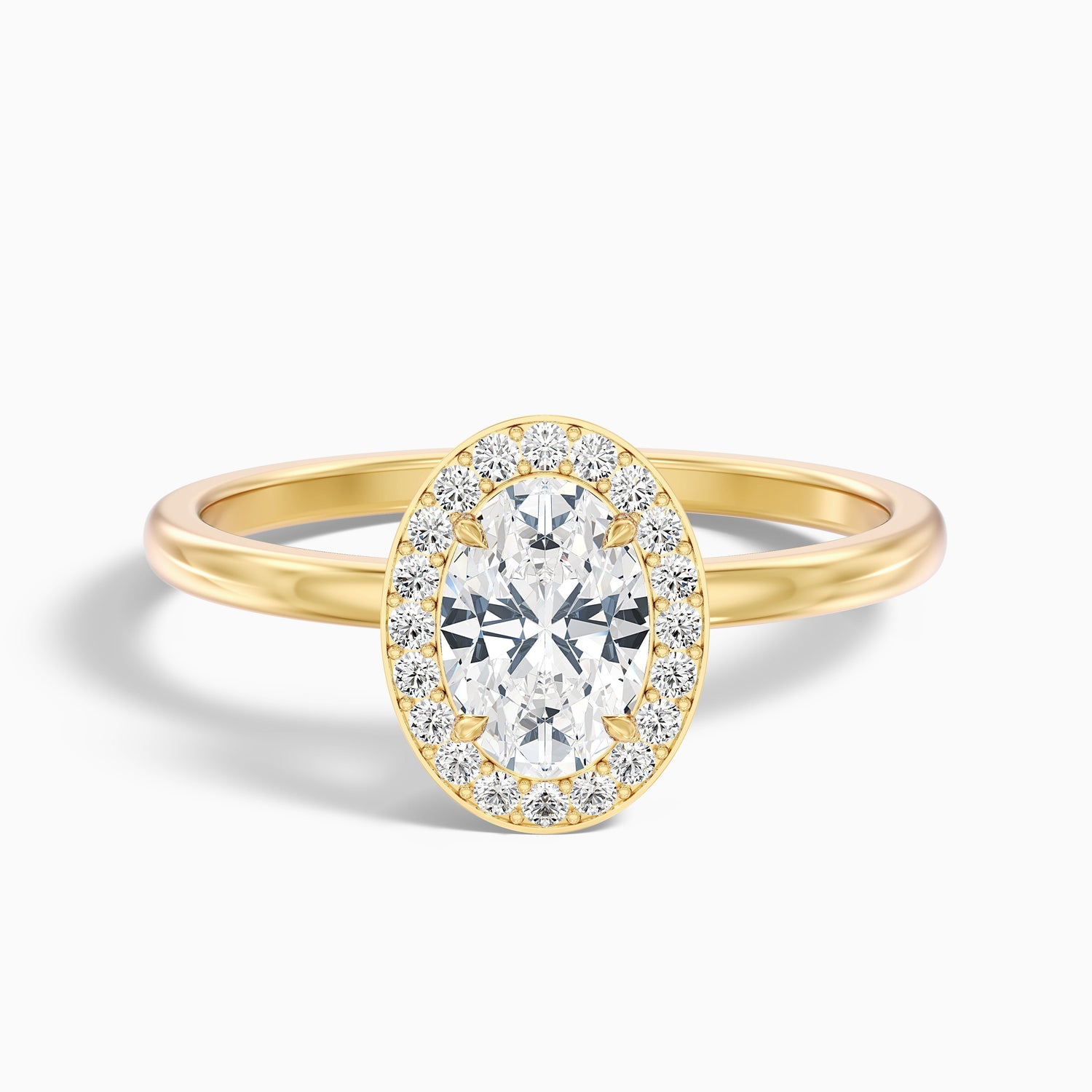 Aisha 4 Carat Oval Halo Lab Grown Diamond Ring in 925 Sterling Silver