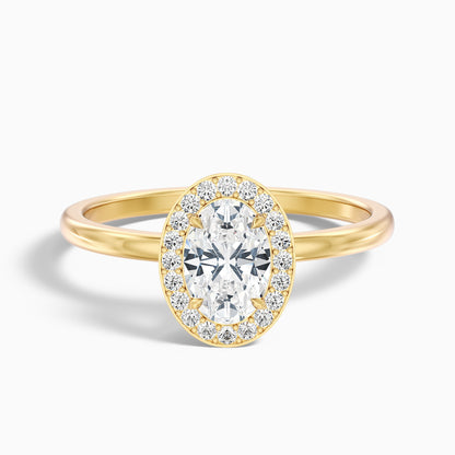 Joa 2 Carat Oval Halo Moissanite Engagement Ring in 14k Rose Gold
