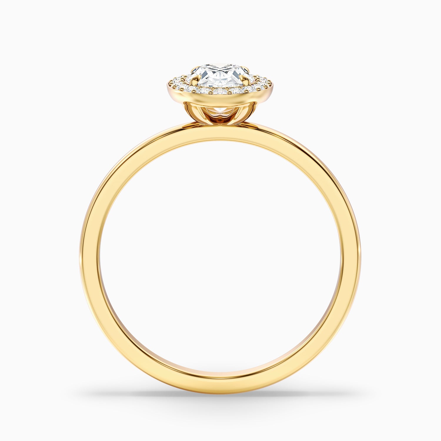 Joa 2.5 Carat Oval Halo Moissanite Engagement Ring in 18k White Gold