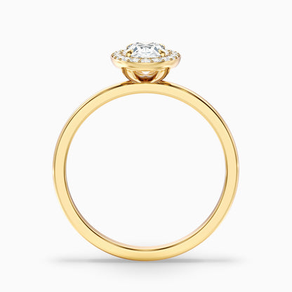 Joa 3 Carat Oval Halo Moissanite Engagement Ring in 14k White Gold