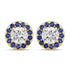 1.52 Carat Genuine Blue Sapphire and Lab Grown Diamond 14K Yellow Gold Earrings by Bids.com