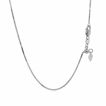 14k White Gold Adjustable Box Chain 0.85mm by Bids.com