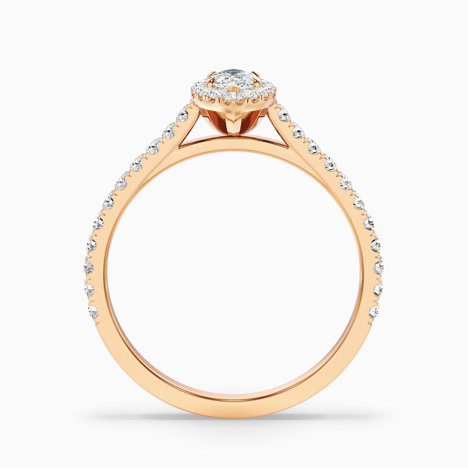 Cara 6 Carat Marquise Halo Pave Moissanite Engagement Ring in 10k Rose Gold