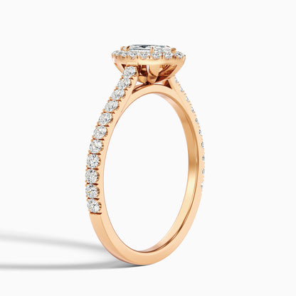 Alexa 1.5 Carat Marquise Halo Pave Lab Grown Diamond Ring in 10k Rose Gold  DestGlow