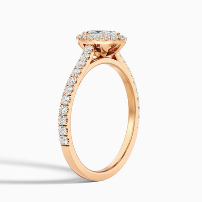 Alexa 4 Carat Marquise Halo Pave Lab Grown Diamond Ring in 18k White Gold  DestGlow