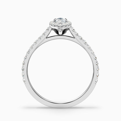 Alexa 1 Carat Marquise Halo Pave Lab Grown Diamond Ring in 10k Yellow Gold  DestGlow