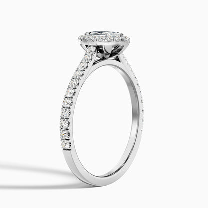 Alexa 3.5 Carat Marquise Halo Pave Lab Grown Diamond Ring in 14k White Gold  DestGlow