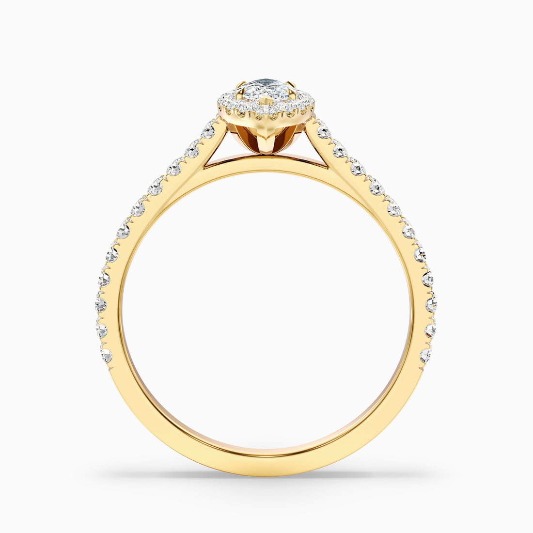 Cara 7 Carat Marquise Halo Pave Moissanite Engagement Ring in 18k Yellow Gold  DestGlow
