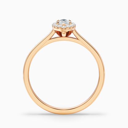 Bria 9 Carat Marquise Halo Moissanite Engagement Ring in 18k Rose Gold
