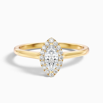 Anaya 1 Carat Marquise Halo Lab Grown Diamond Ring in 18k Yellow Gold  DestGlow
