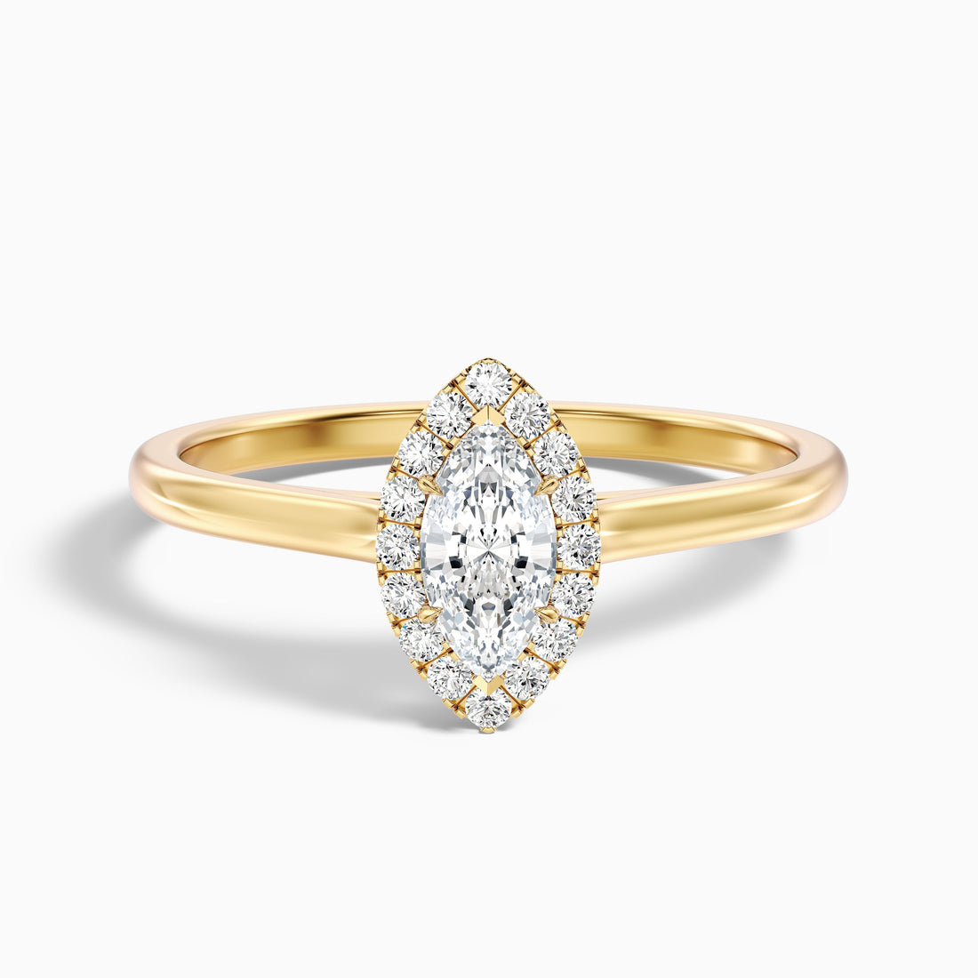 Bria 8 Carat Marquise Halo Moissanite Engagement Ring in 10k Yellow Gold  DestGlow