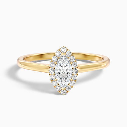 Anaya 3.5 Carat Marquise Halo Lab Grown Diamond Ring in 14k Yellow Gold  DestGlow