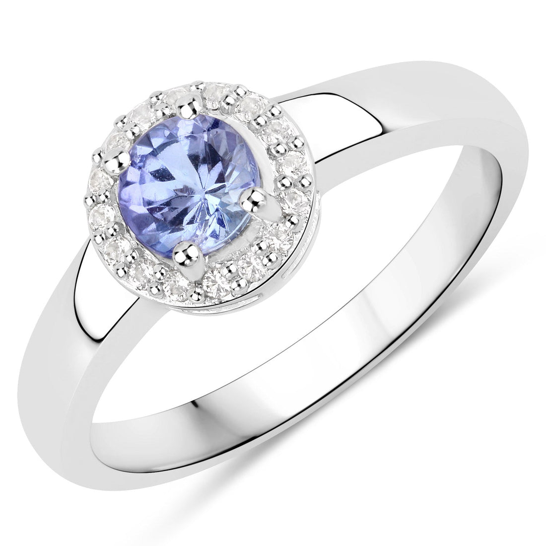 0.55 Carat Genuine Tanzanite and White Topaz .925 Sterling Silver Ring by Bids.com