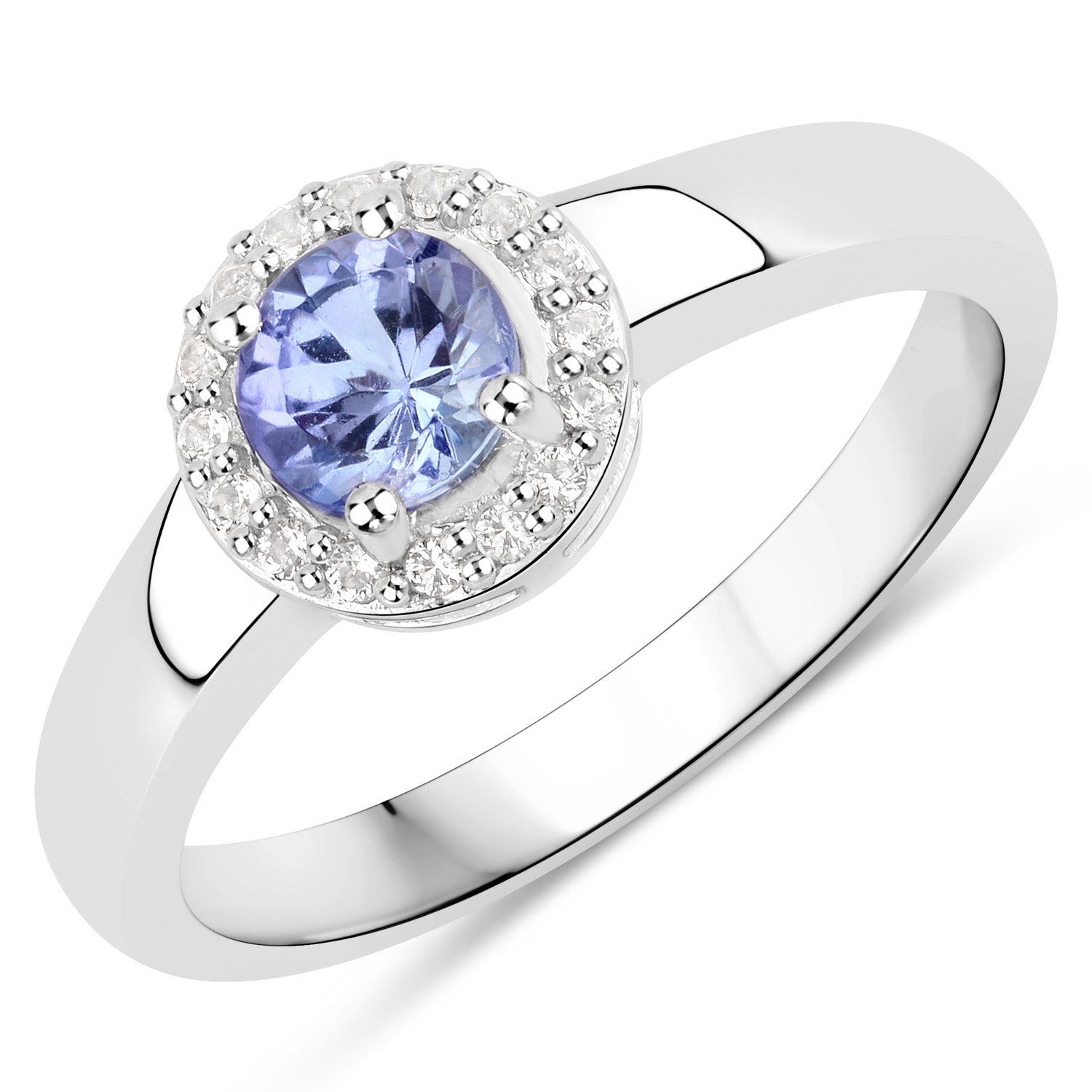 0.55 Carat Genuine Tanzanite and White Topaz .925 Sterling Silver Ring by Bids.com