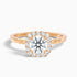 Angel 3.5 Carat Round Cut Halo Lab Grown Diamond Ring in 14k Rose Gold  DestGlow