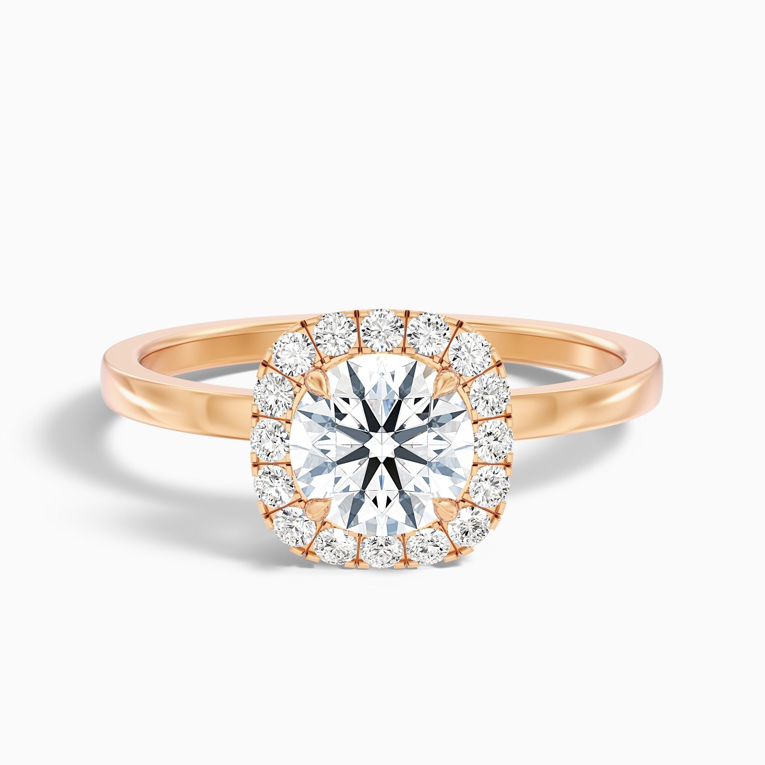 Anya 5 Carat Round Cut Halo Moissanite Engagement Ring in Platinum